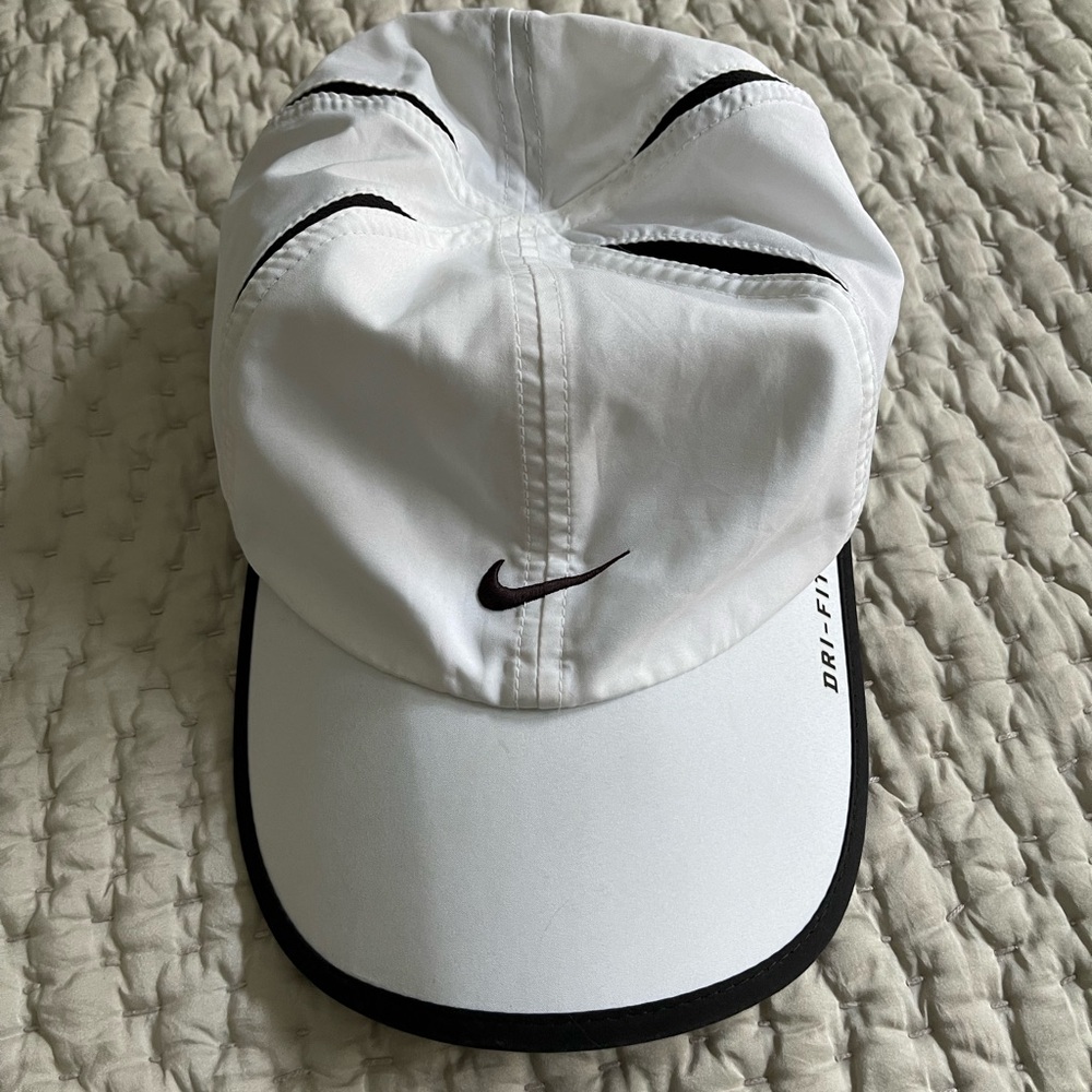 Nike White and Black Dri-FIT Cap